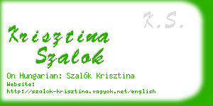 krisztina szalok business card