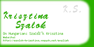 krisztina szalok business card